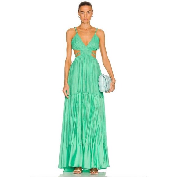 JONATHAN SIMKHAI Liz Maxi Dress Kiwi Green - Picture 1 of 3